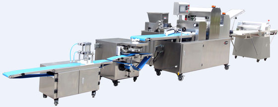 comprare Attrezzatura di produzione del pane, linea di produzione tre volte di rotolamento della pasticceria per il pancake fritto online manufacture
