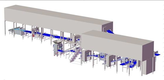 comprare La linea automatica della laminazione del pane della pasticceria ZKSD600 con 2 auto.freezers sopra le macchine e diversi pieni compongono le linee fabbricazione online
